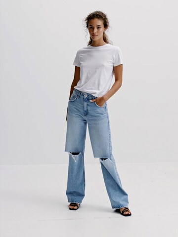 Wide Leg Jean Pull&Bear en bleu