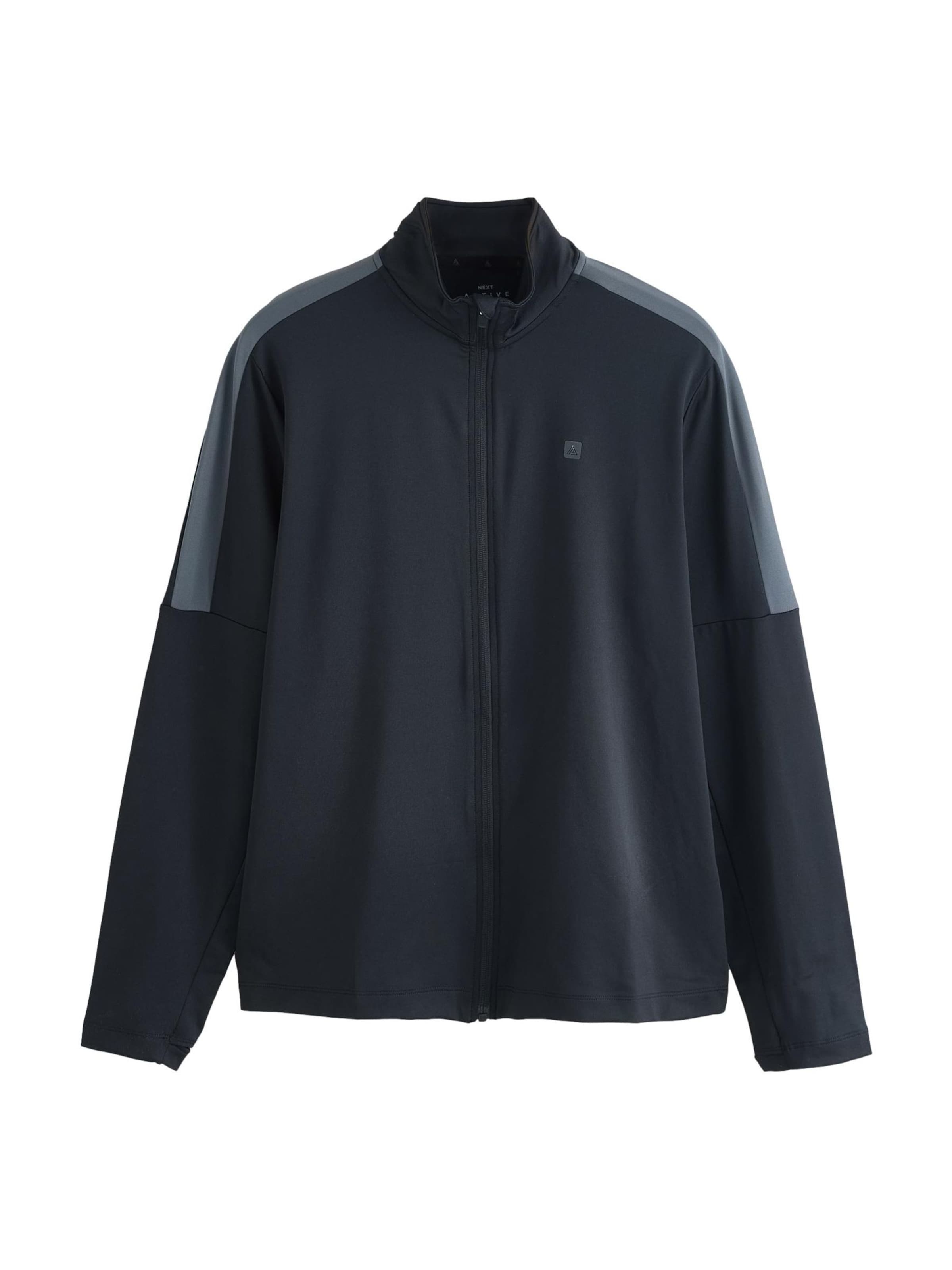 Next Athletic Zip-Up Hoodie in Black: front