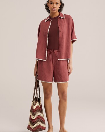 WE Fashion Loosefit Byxa i rosa
