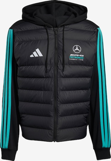 Sportinė striukė 'Mercedes-AMG Petronas Formula 1 Team' iš ADIDAS PERFORMANCE, spalva – žalsvai mėlyna / juoda / balta, Prekių apžvalga