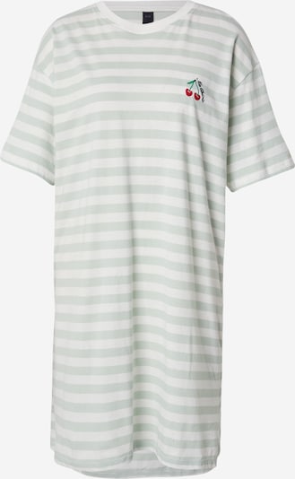 Hunkemöller Spavaćica košulja u zelena / pastelno zelena / karmin crvena / bijela, Pregled proizvoda