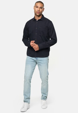 INDICODE JEANS Regular fit Overhemd ' Broidy ' in Blauw