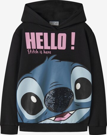 NAME IT Bluzka sportowa 'NKFOLBANA STITCH' w kolorze czarny: przód