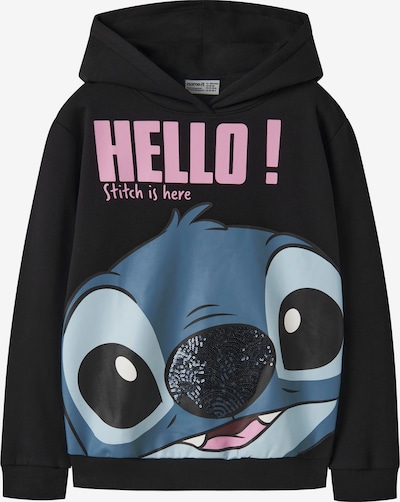 NAME IT Sweatshirt 'NKFOLBANA STITCH' in 122-128 in opal / pastellblau / rosa / schwarz, Produktansicht