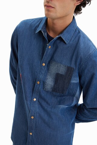 Desigual Regular fit Button Up Shirt 'Bernardino' in Blue