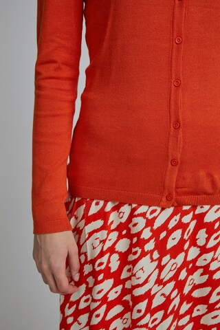 ICHI Knit Cardigan in Orange