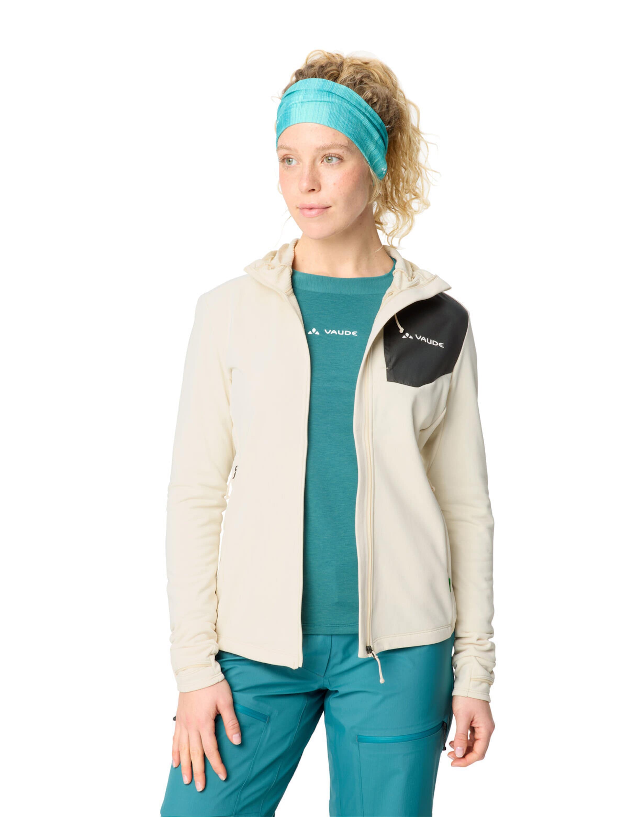 VAUDE Athletic fleece jacket 'Monviso III' in Beige