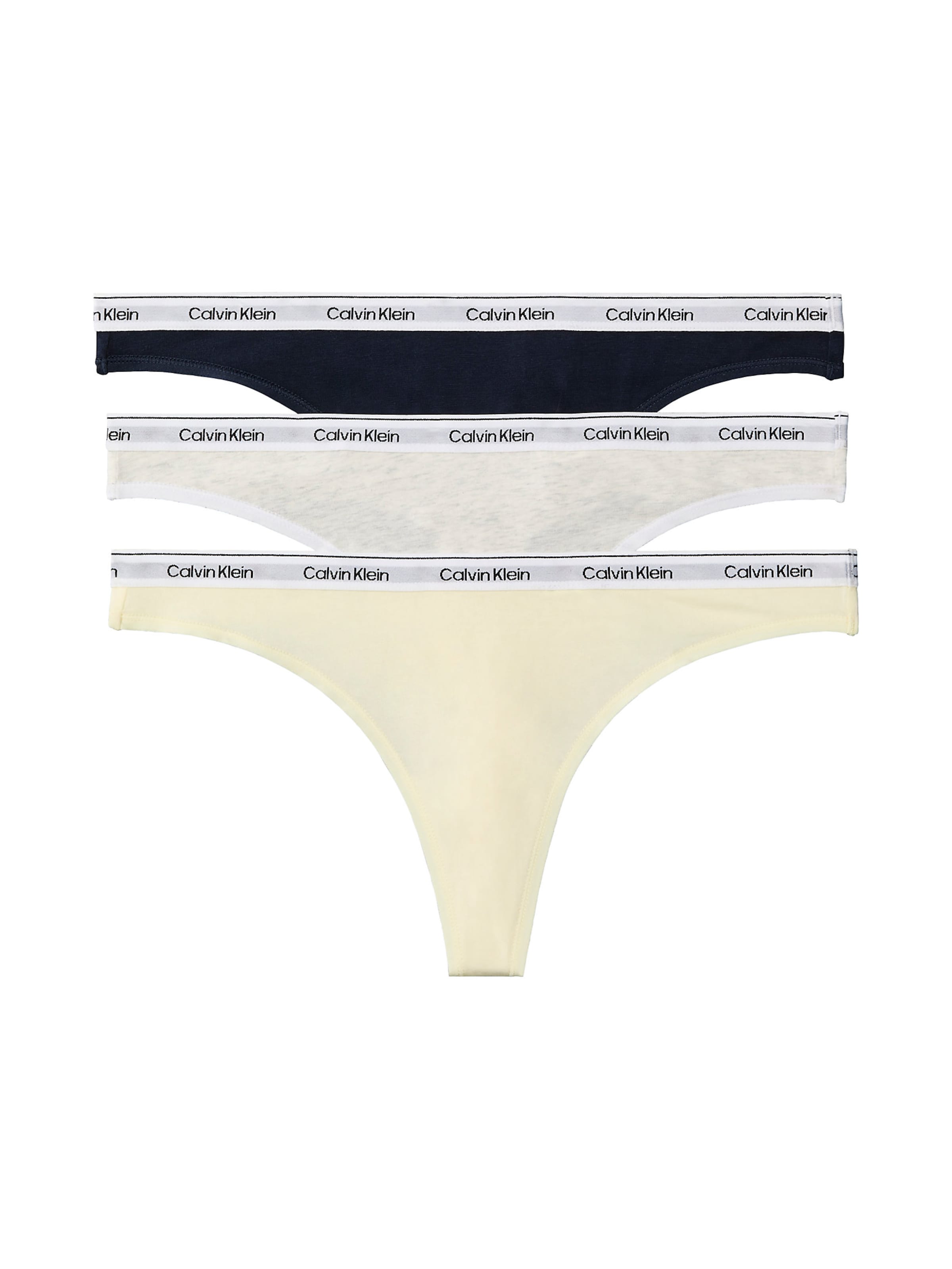 Calvin Klein Underwear String in XS in marine / pastellgelb / hellgrau, Produktansicht