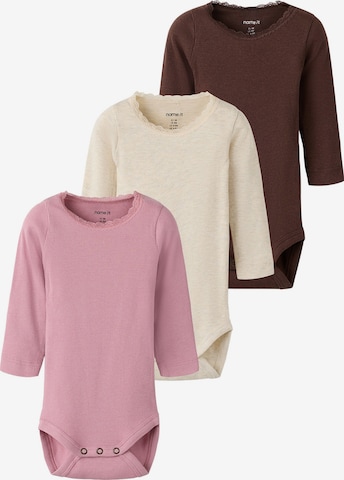 Tutina / body per bambino di NAME IT in beige: frontale