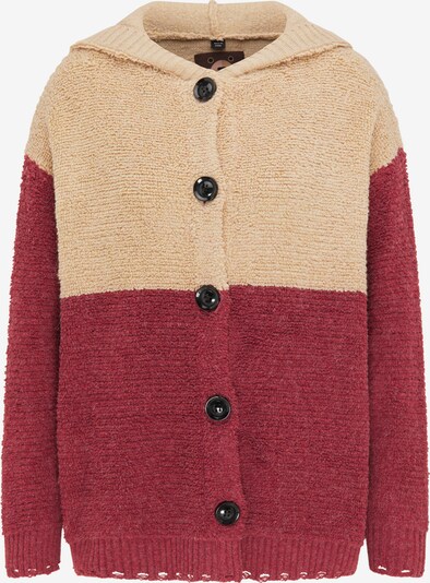 taddy Cardigan en beige / rouge pastel, Vue avec produit