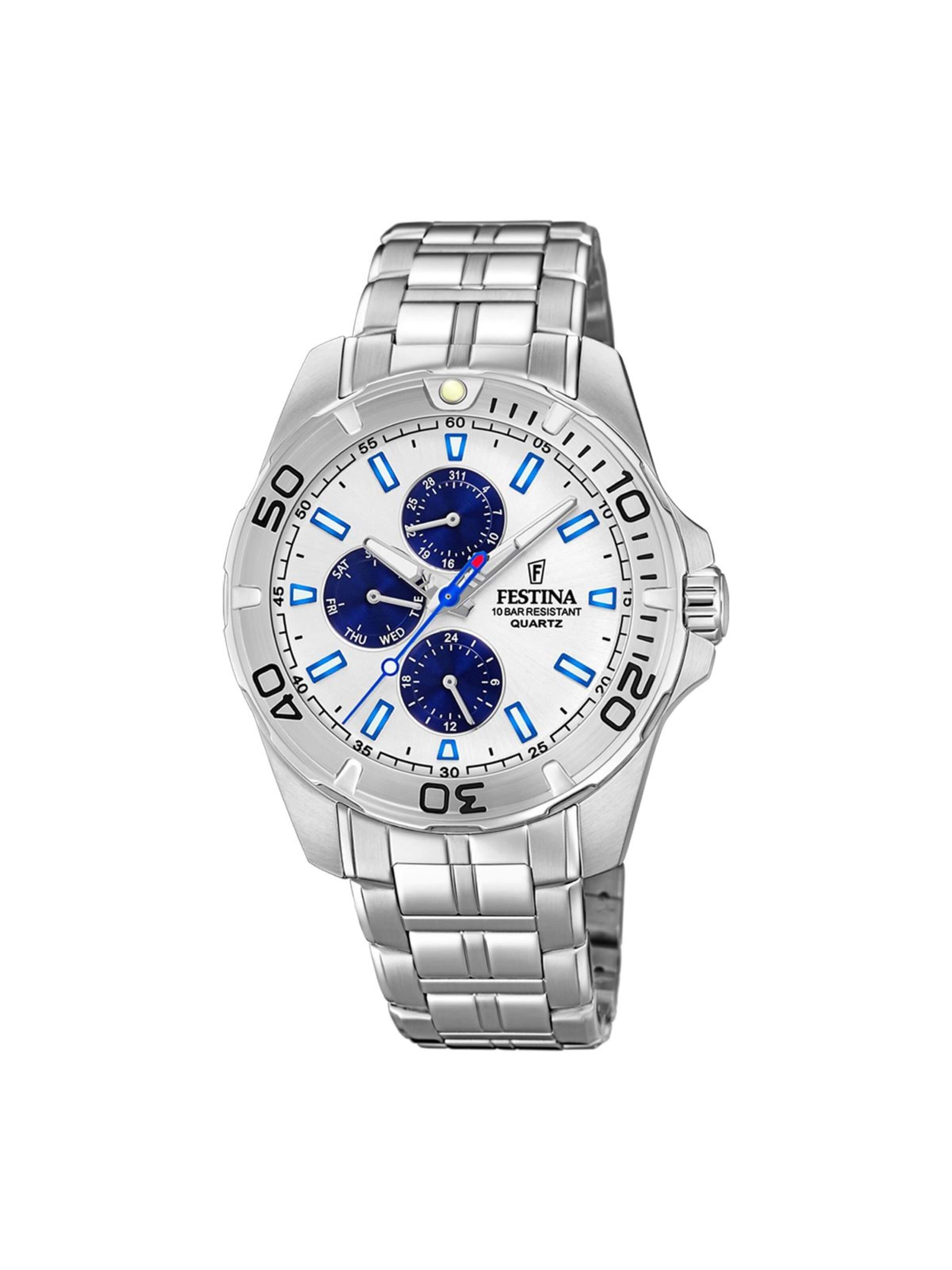 Montre à affichage analogique FESTINA en argent : devant