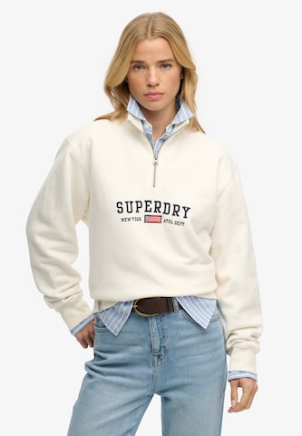 Sweat-shirt Superdry & Co en blanc : devant