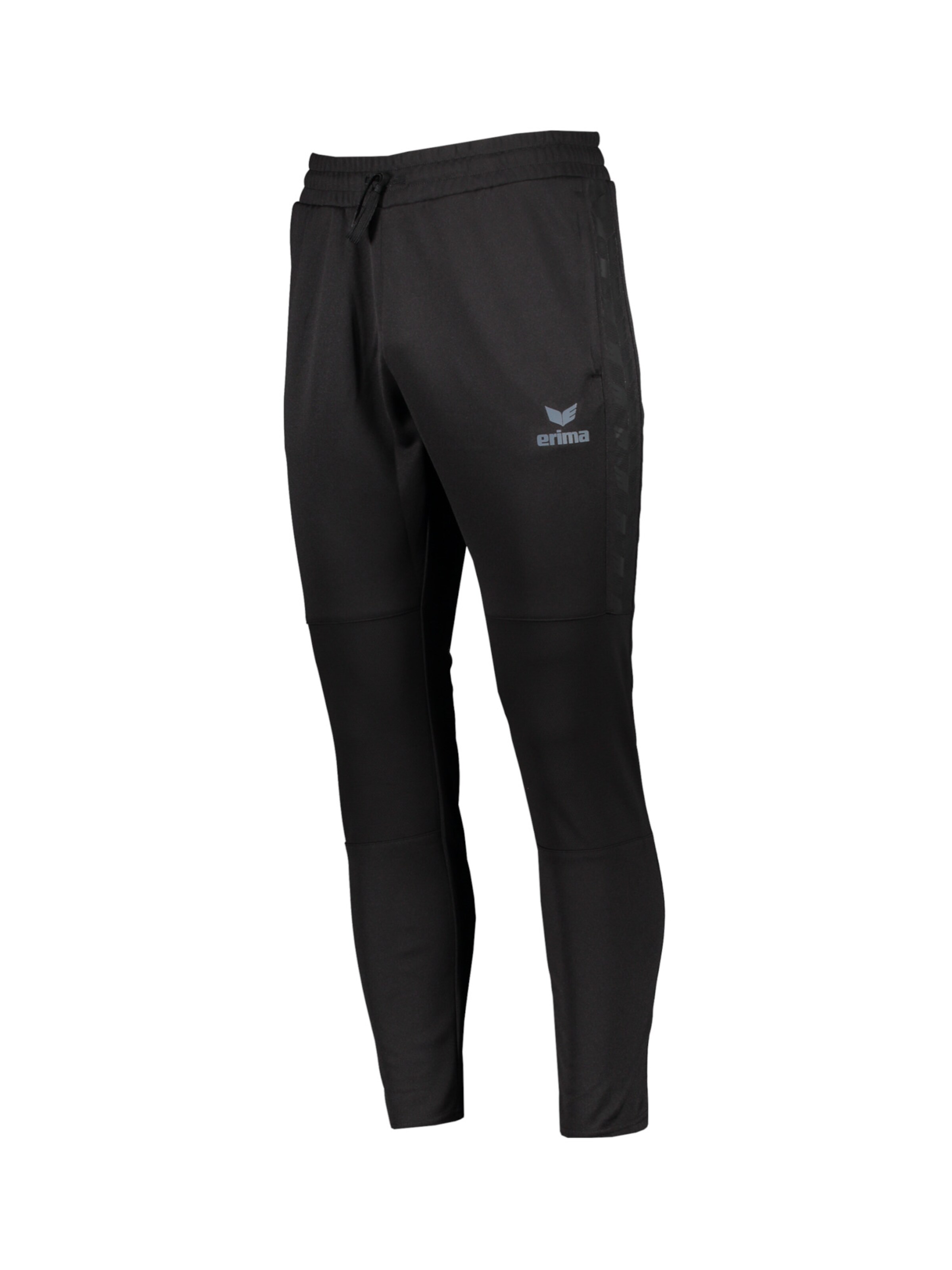 ERIMA Tapered Workout Pants in Black: front