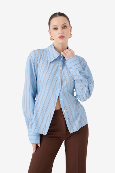 HOLLY LOLLY Blouse in L in Light blue / Black / White, Item view