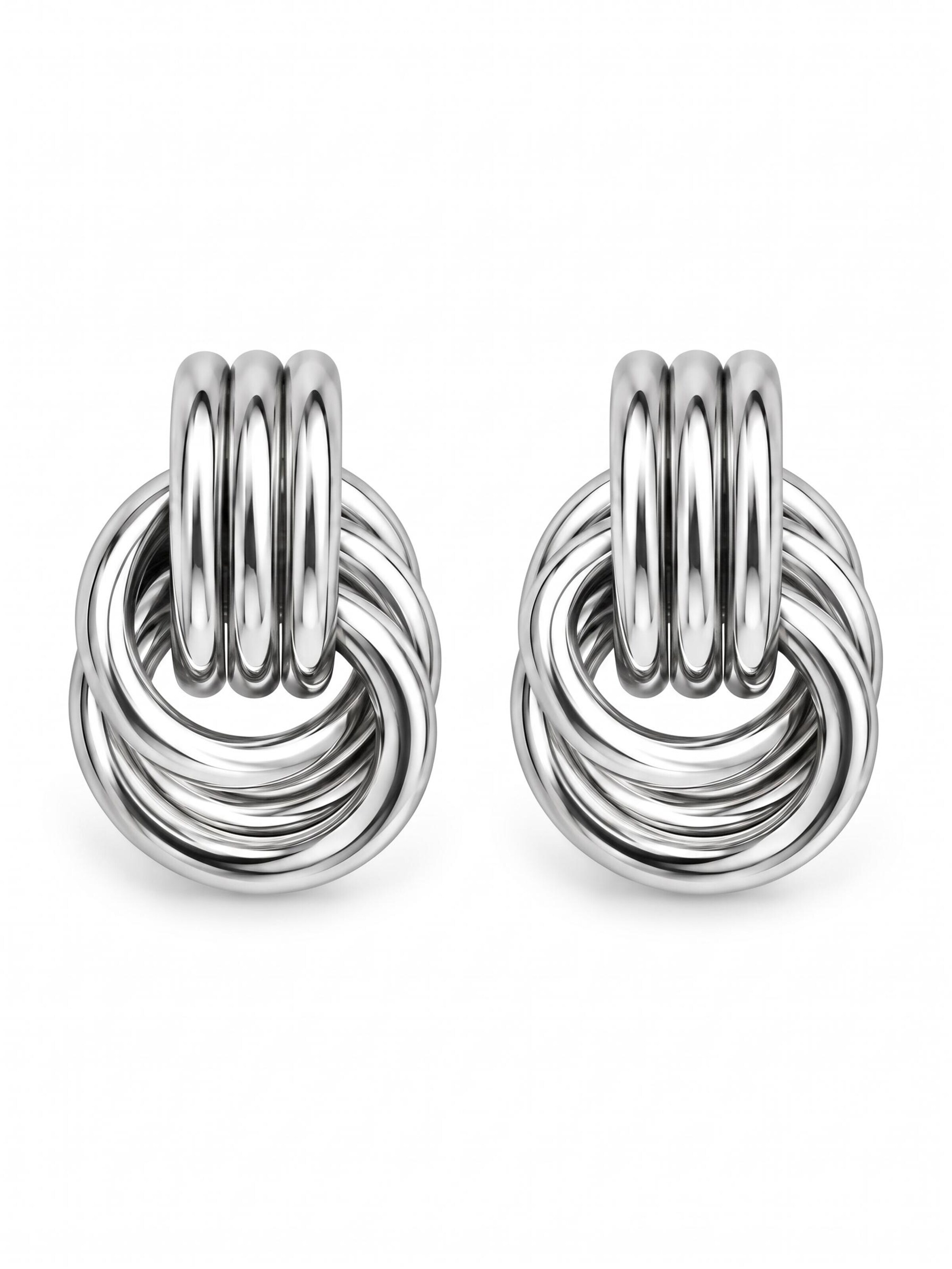 Kamakula Earrings 'Love Knot' in Silver: front