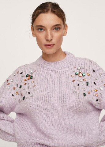 MANGO Sweater 'Corona' in Purple