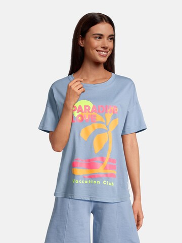 salzhaut T-Shirt 'Lampenfever' in Blau: Vorderseite