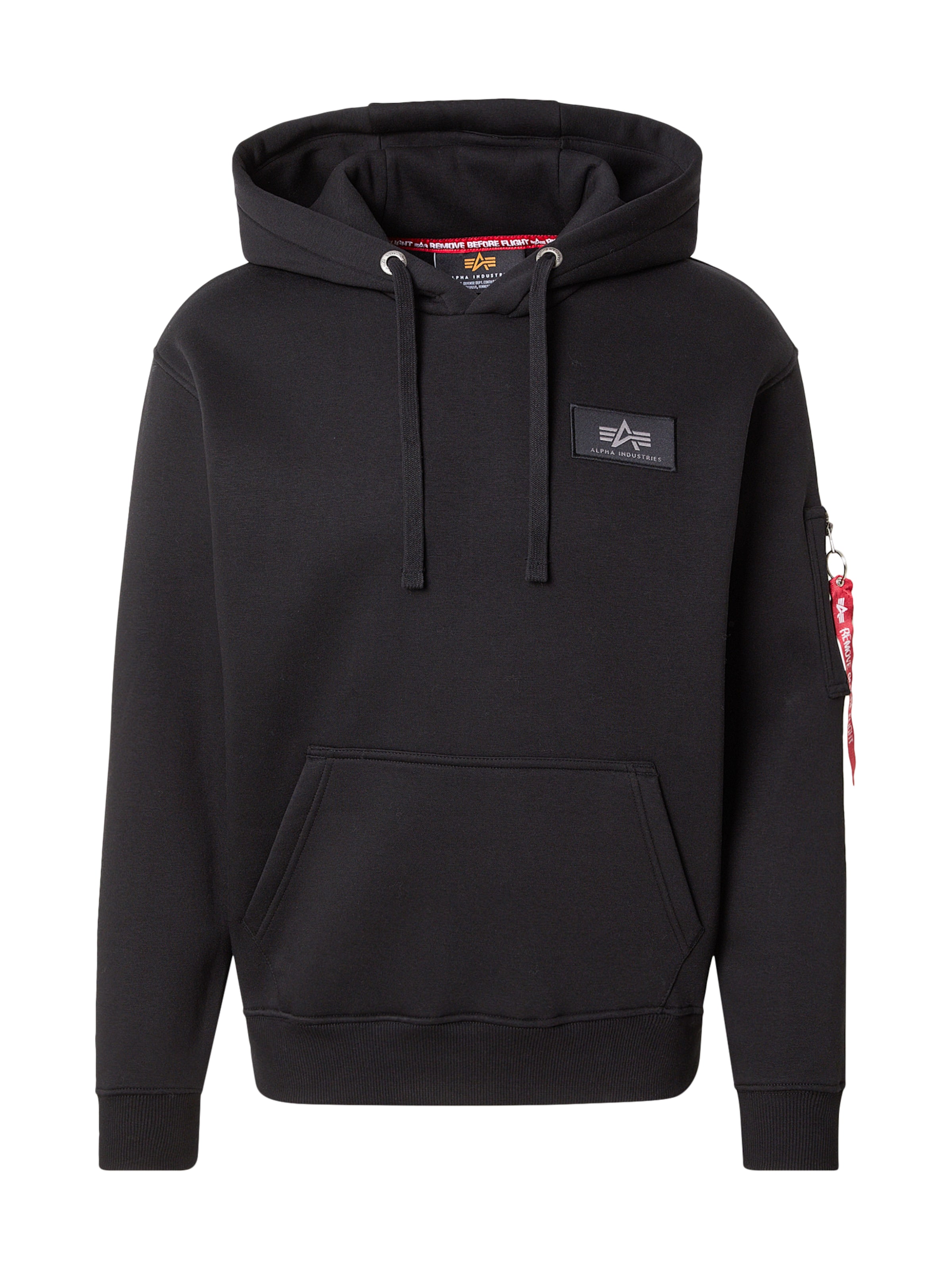 Bluză de molton 'Mirror' de la ALPHA INDUSTRIES pe negru: față