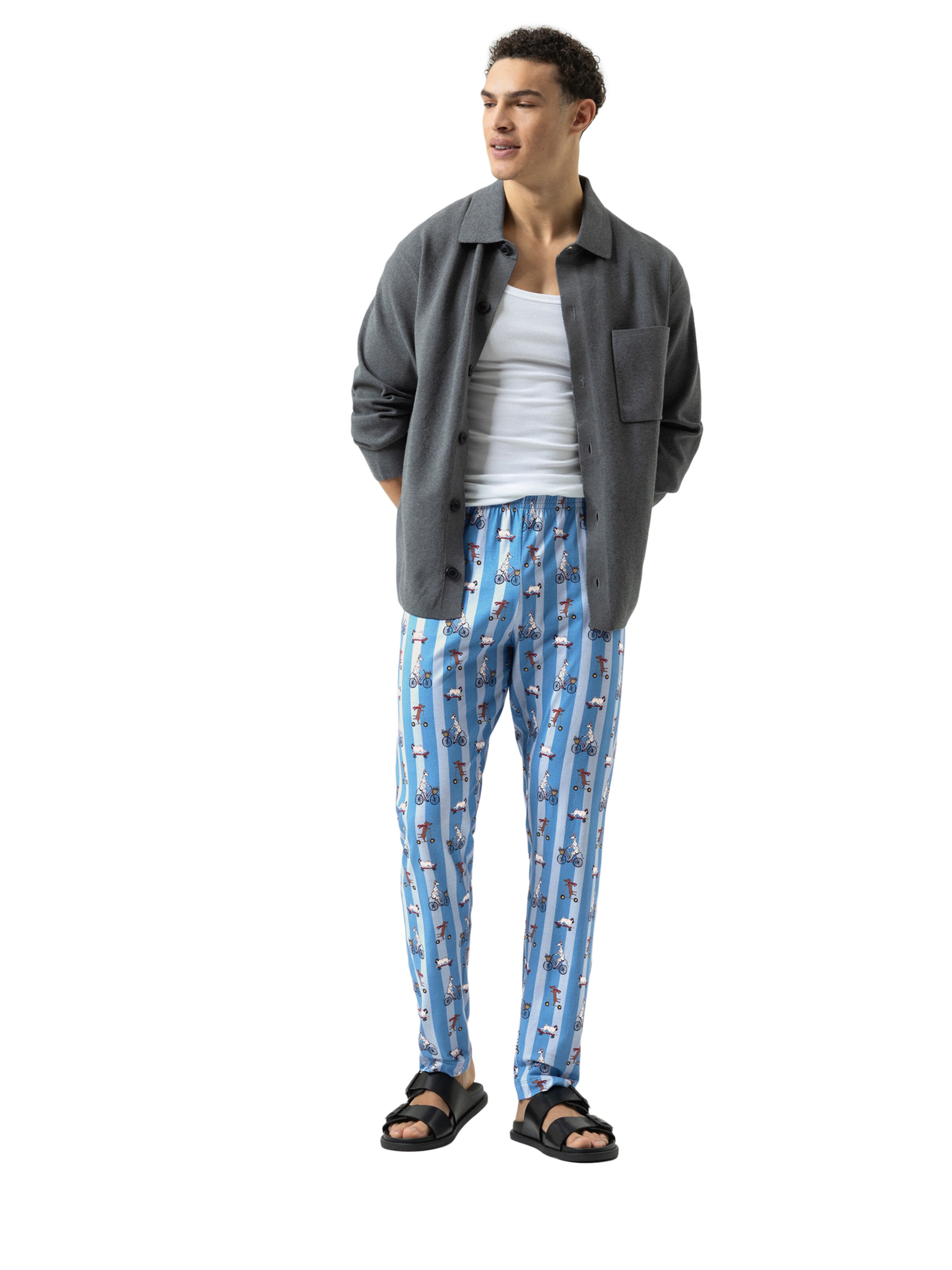 Pantalon de pyjama 'Funny Dogs' Mey en bleu