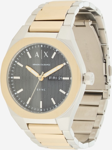 zelts ARMANI EXCHANGE Analogais pulkstenis 'Sync': no priekšpuses