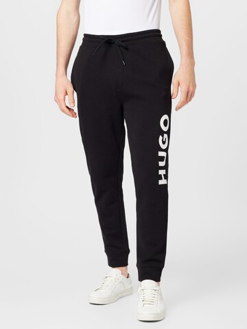 HUGO Tapered Pants in Black: front