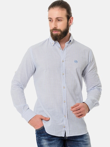 CIPO & BAXX Slim Fit Hemd 'CH194' in Blau: Vorderseite