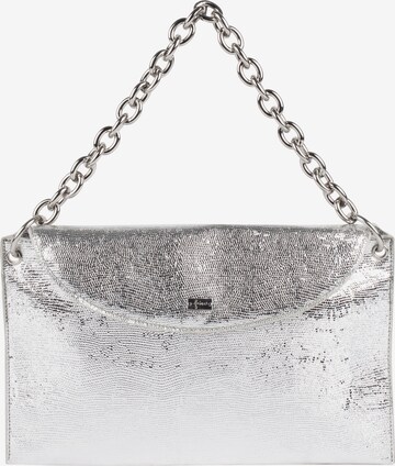 faina Clutch in Silver: front