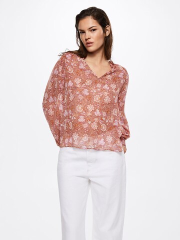 MANGO Blouse 'Fifty' in Bruin: voorkant