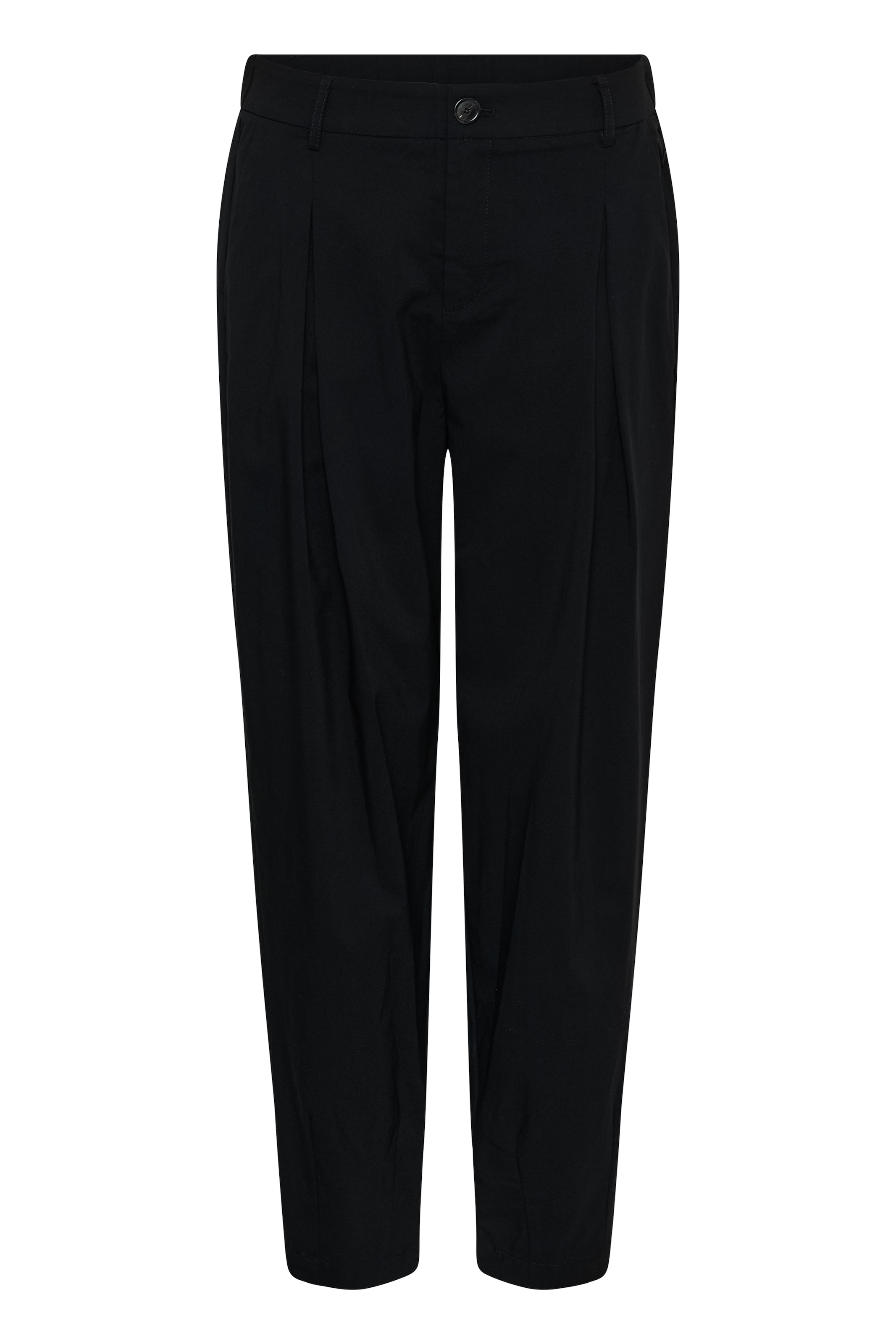 CULTURE Tapered Pleat-front trousers 'CUJamie' in Black: front