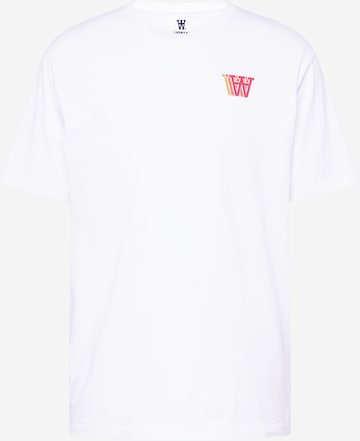 WOOD WOOD Тениска 'Ace' в бяло: отпред