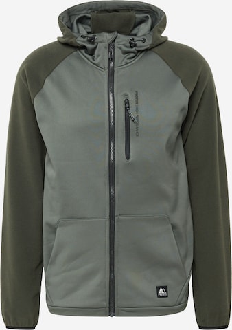 PROTEST Athletic Zip-Up Hoodie 'LADOGA' in Green: front