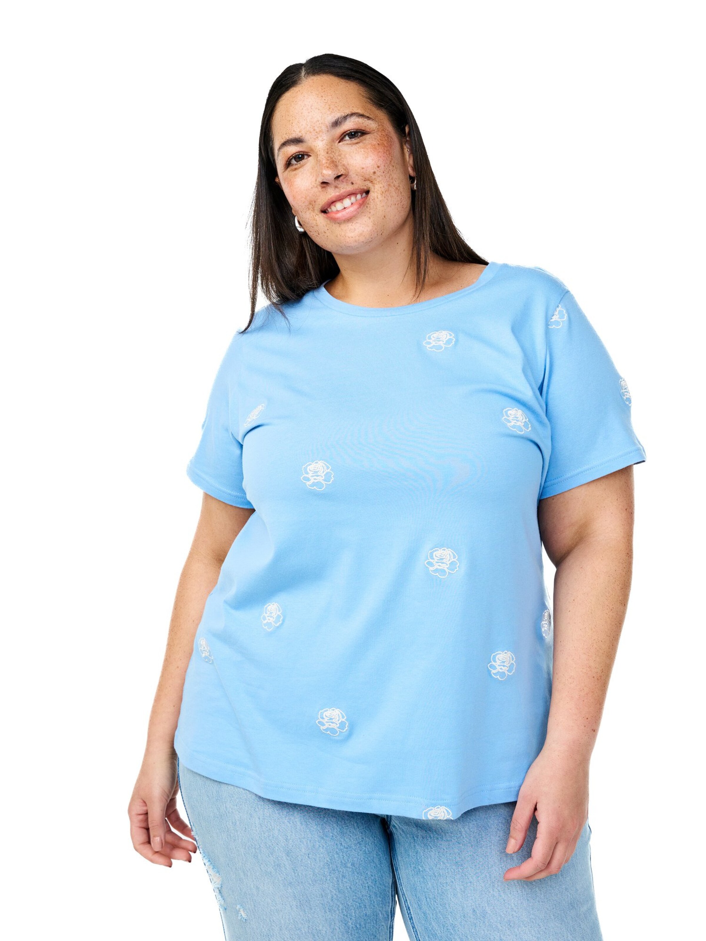 Maglietta 'VELIN' di Zizzi in blu: frontale