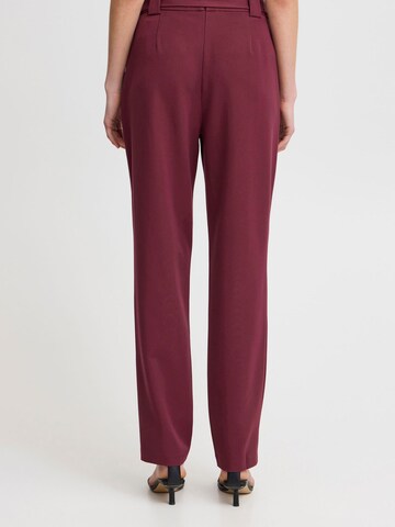 regular Pantaloni con pieghe 'Caisy' di ICHI in rosso