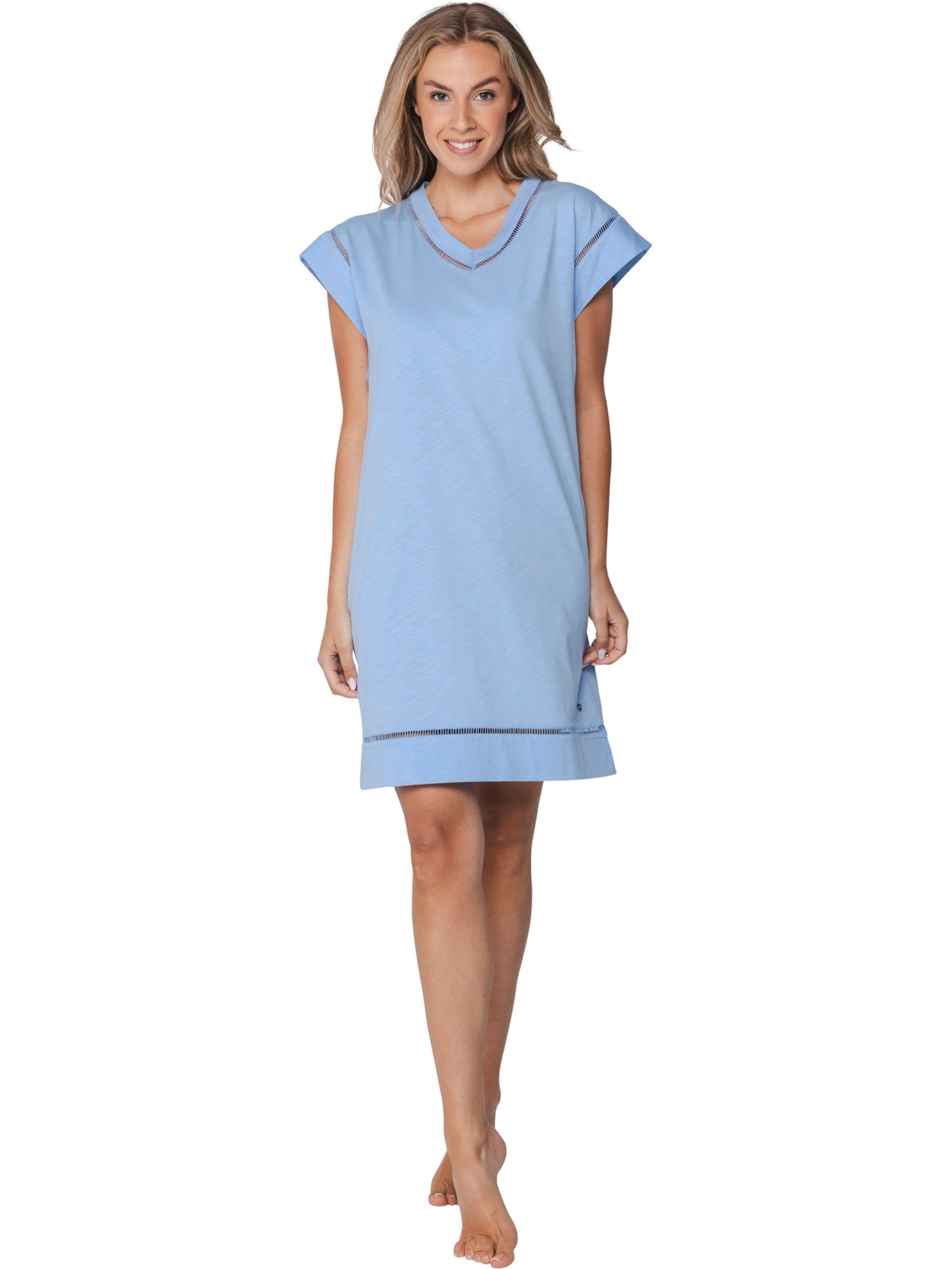 Chemise de nuit Pastunette en bleu : devant