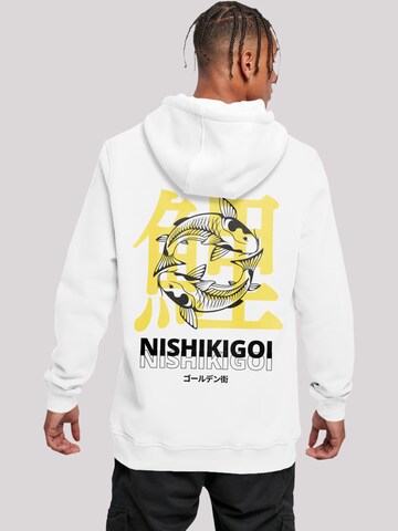 Sweat-shirt 'Koi Golden Gai' F4NT4STIC en blanc : devant