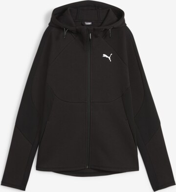 PUMA Athletic Zip-Up Hoodie in Black: front