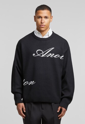 Another Cotton Lab Sweater in Black: front