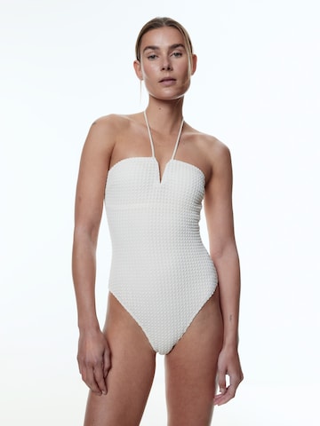 EDITED Bandeau Swimsuit 'Xaly' in White: front