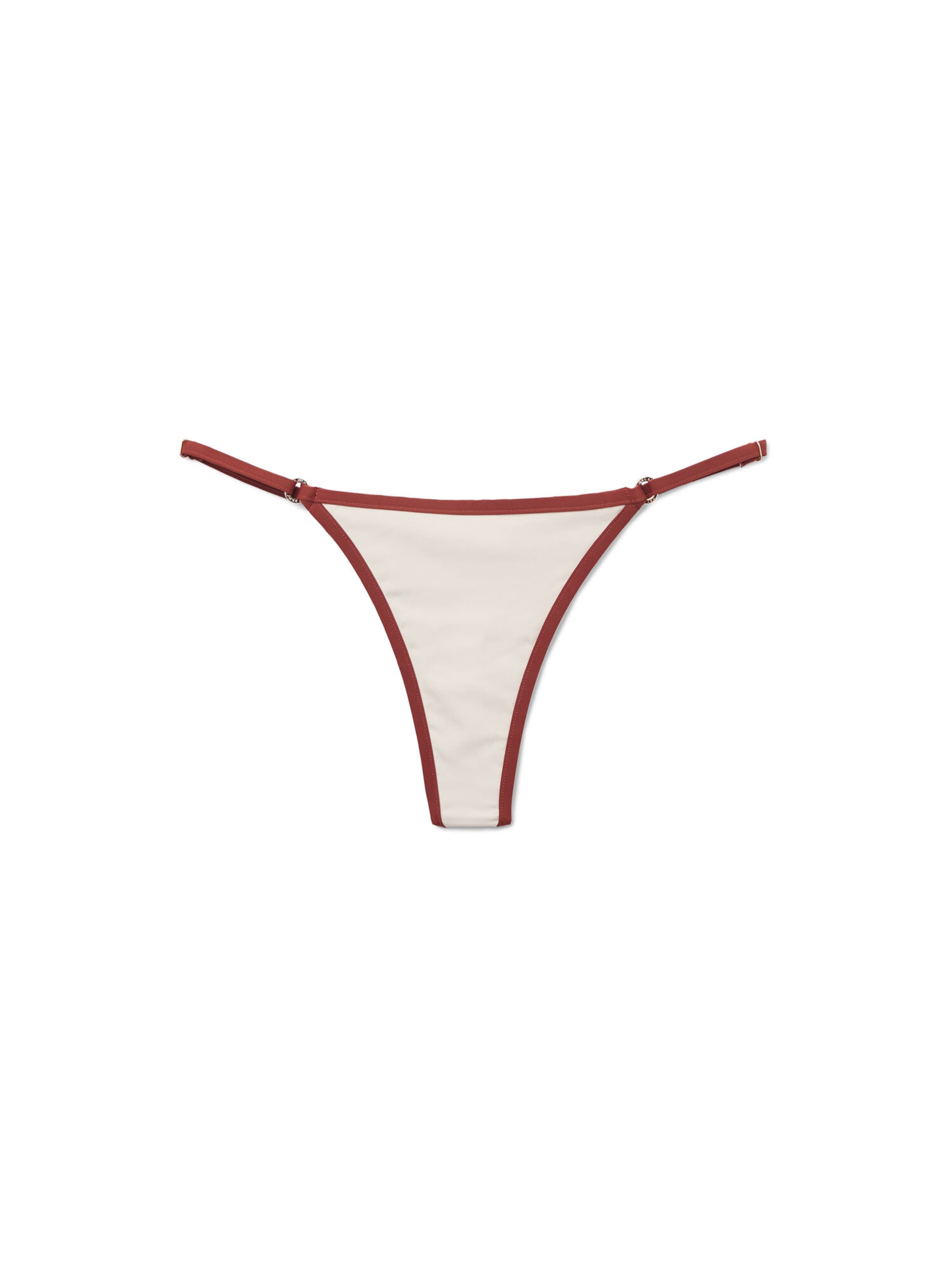 CALZEDONIA Thong Bikini Bottoms 'Bicolor Piping' in Beige: Vorderseite