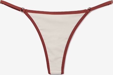 CALZEDONIA Thong Bikini Bottoms 'Bicolor Piping' in Beige: Vorderseite