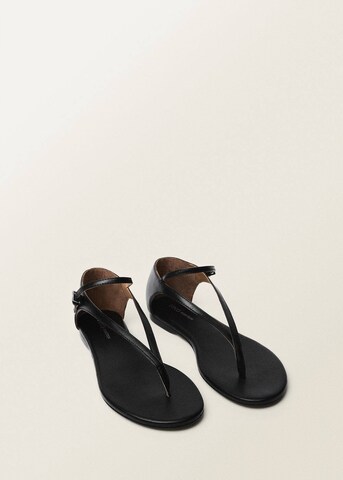 MANGO T-Bar Sandals 'Ciru' in Black