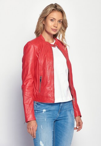 Maze Bikerjacke mit coolen Zippern ' Grenada ' in Rot