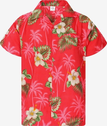 King Kameha Shirt 'Small Flower' in Pink: Vorderseite