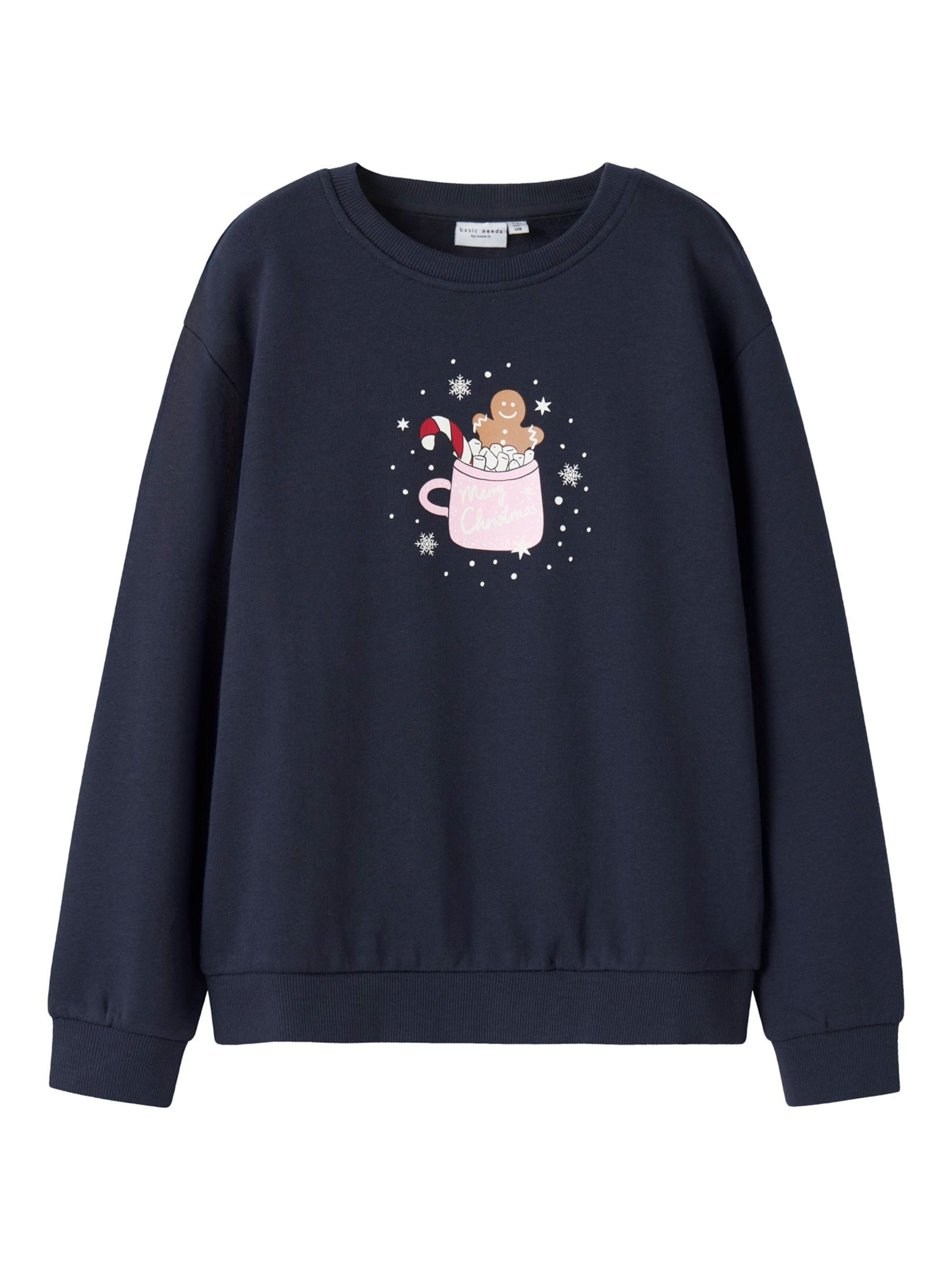 NAME IT Μπλούζα φούτερ 'NKFVISMAS' σε μπλε: μπροστά