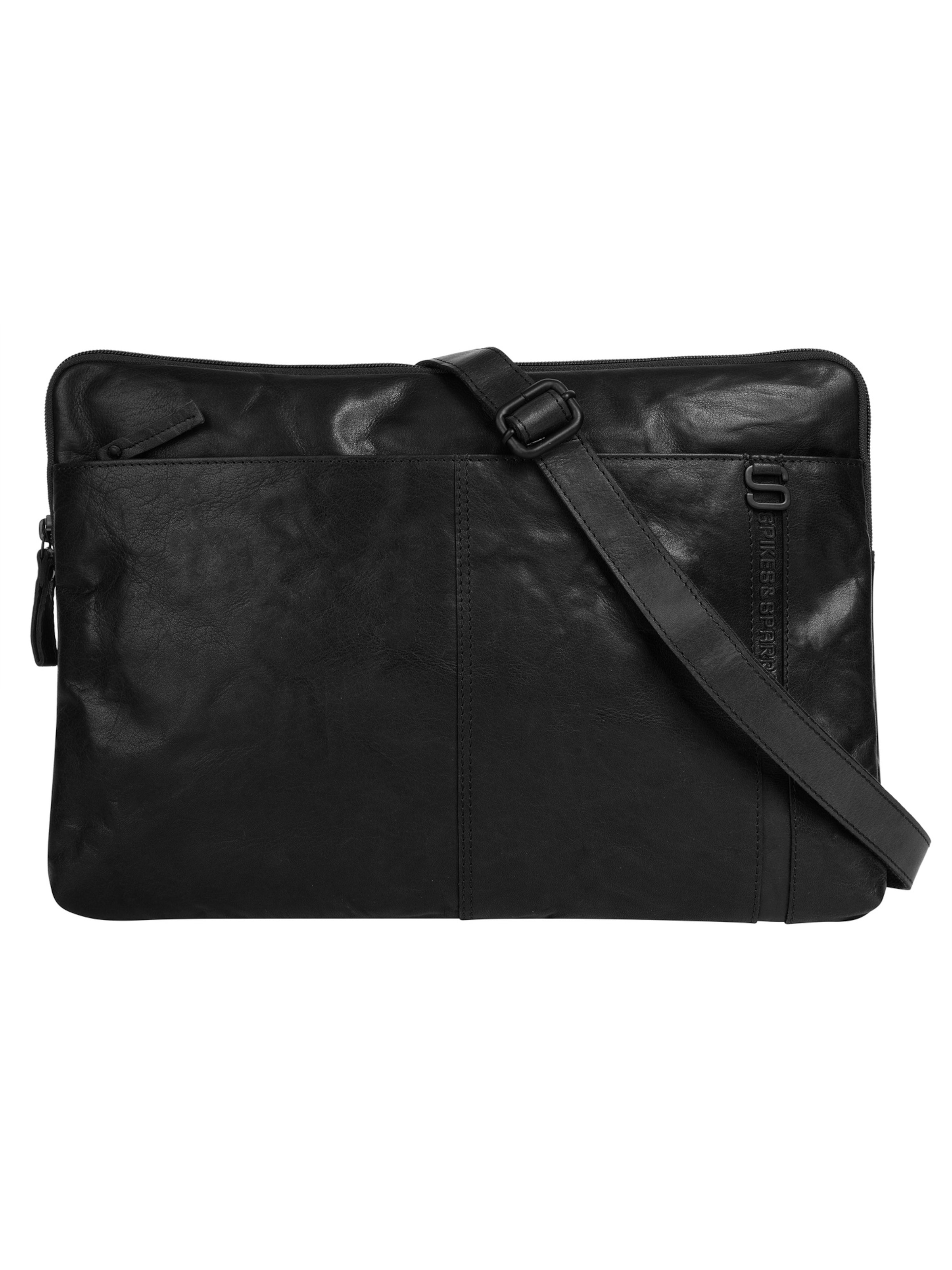 Spikes & Sparrow Document Bag in Black: front