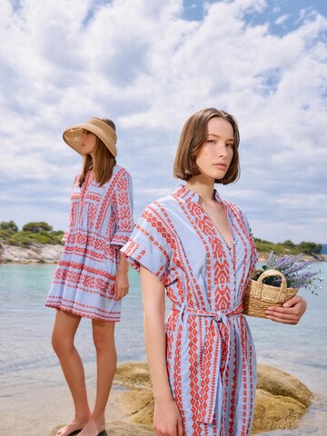 Pink Label Καλοκαιρινό φόρεμα 'BEACHWEAR EMBRODERY ICE BLUE' σε μπλε