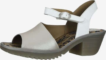 FLY LONDON Strap Sandals in Silver: front