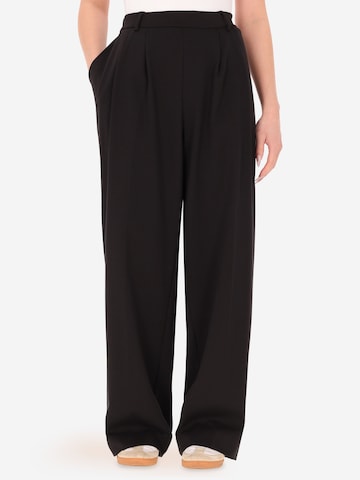 Distretto12 Wide Leg Hose 'Milano' in Schwarz: Vorderseite