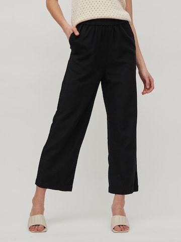 VILA Wide leg Broek 'Prisilla' in Zwart: voorkant