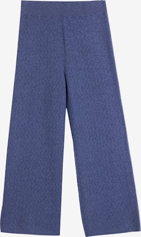 GOBI Cashmere Regular Housut 'Women's Wide-Leg Ajour Knit Cashmere Pants' värissä sininen: etupuoli